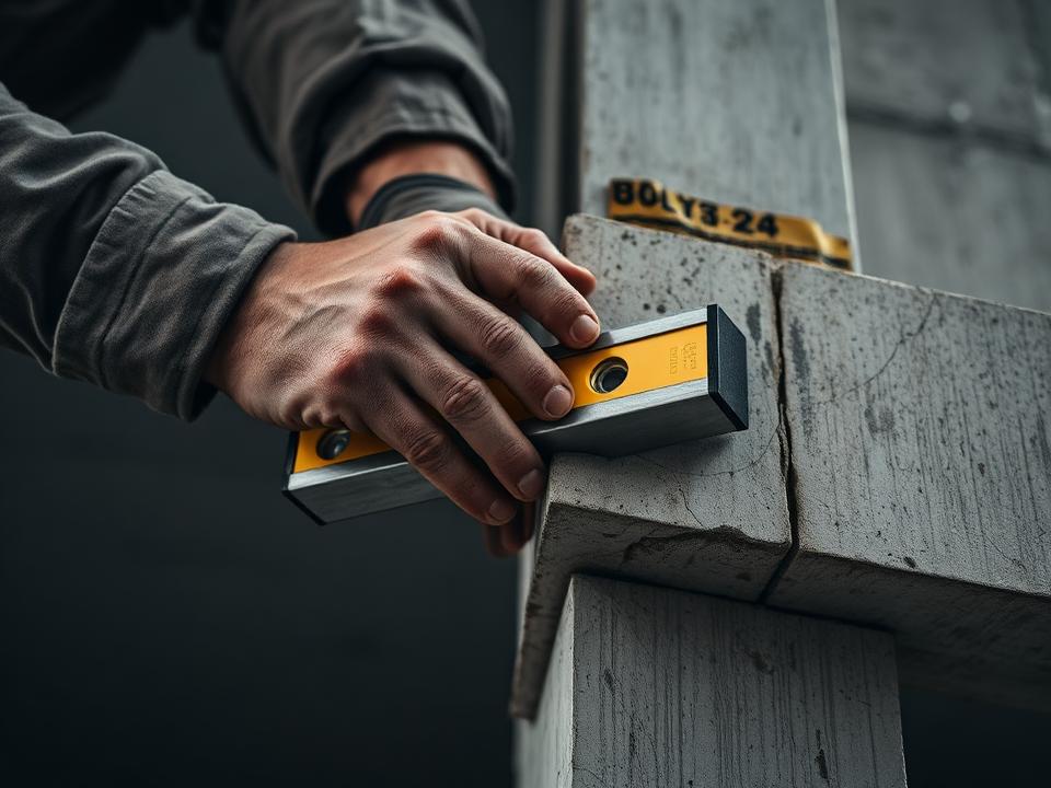Travail spécialisé de précision sur un élément de béton
